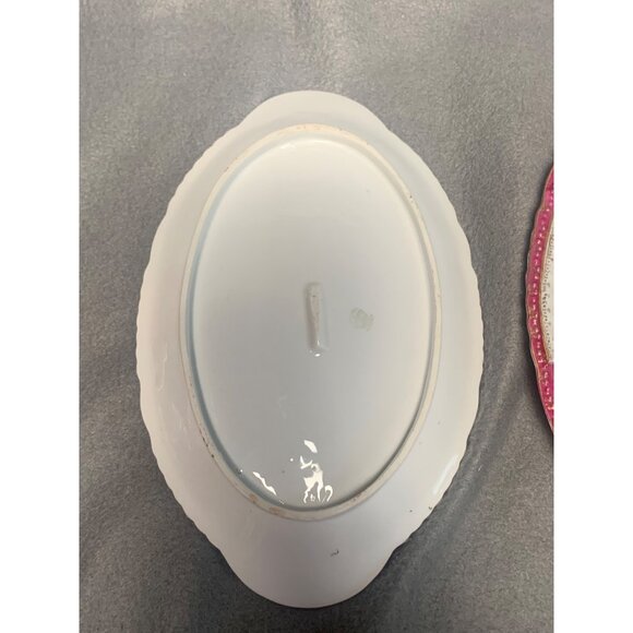 Vintage Victoria Austria Floral Ceramic Serving Platters Set of 3 Pink & White - Picture 5 of 16